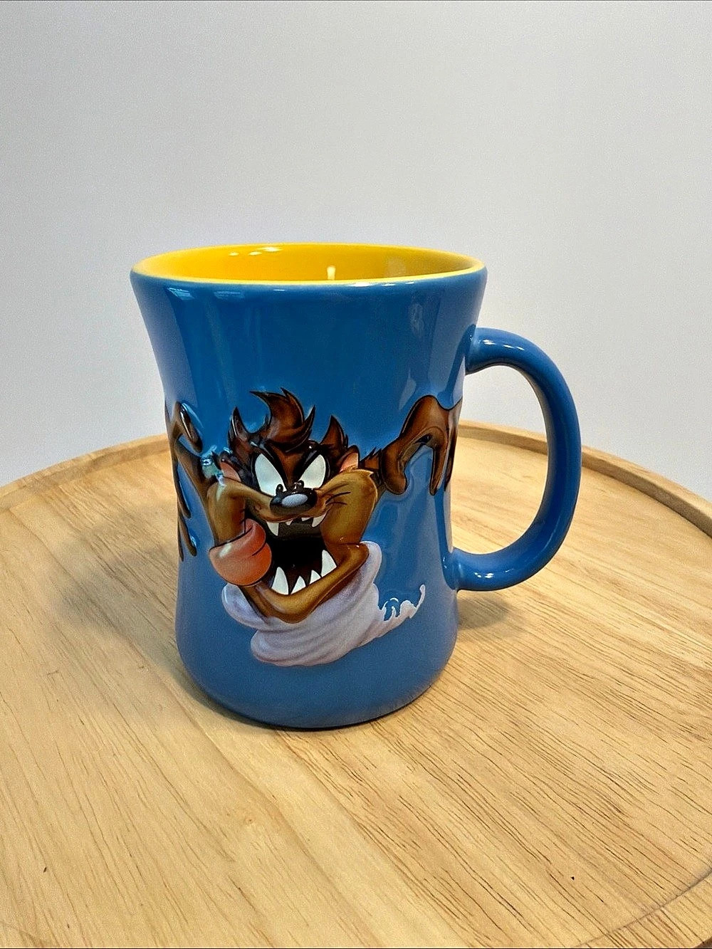 2000 Looney Tunes Tasmanian Devil Ceramic Blue  Mug Warner Bros Studio, EUC 12oz